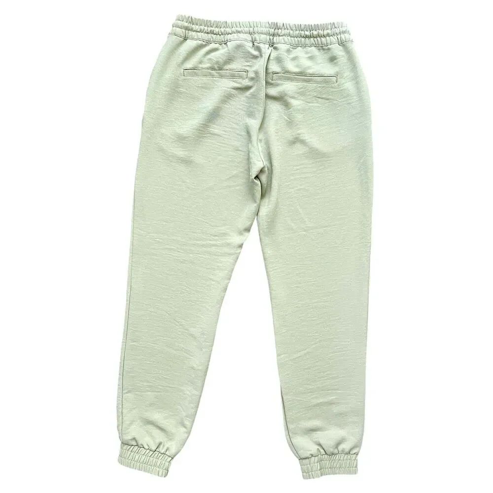 H&M L.O.G.G.‎ Womens Light Olive Green Elastic Waist Joggers Pants w/Pockets 8